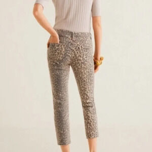 Leopard print denim